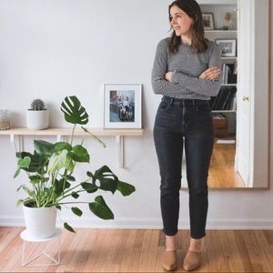 Everlane Straight Leg High Waist Black Ankle Jeans